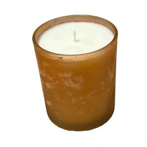 Frosted Orange Glass Tumbler Lemongrass Scented Candle Handmade Single Wick A14